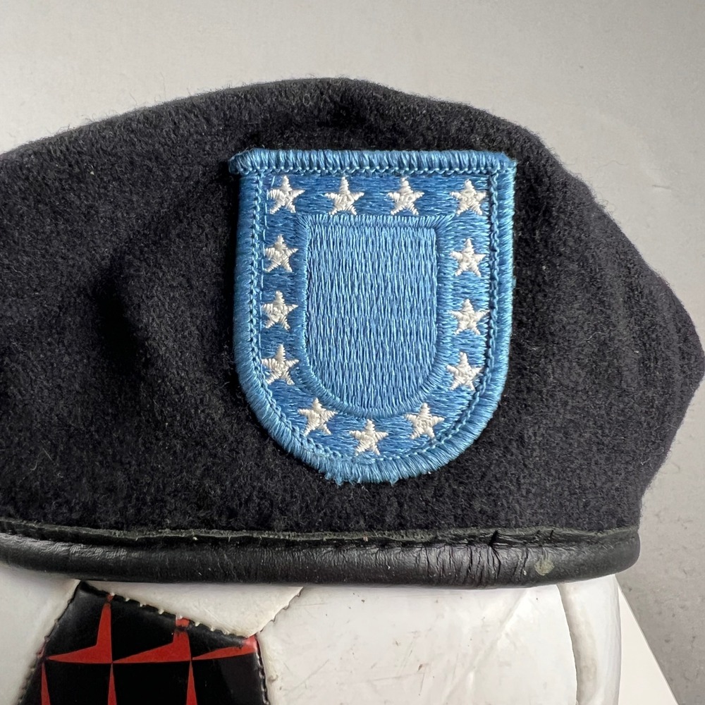 Jensen Apparel Wool Military Beret Unisex Size 7 Black Garrison Collection Hat